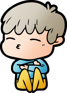 Orijinal karikatür meraklı çocuk