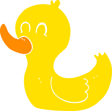 Şirin ördeğin orijinal düz renk çizimi