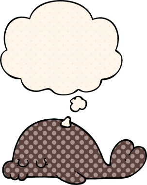 Çizgi roman tarzında düşünce baloncuklu orijinal karikatür mührü