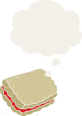 Geçmişe dönük düşünce baloncuklu orijinal çizgi film bisküvisi