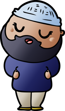 Sakallı orijinal karikatür adamı.