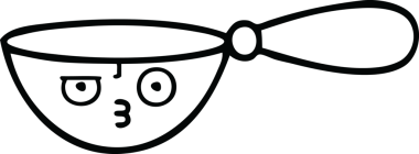 Orijinal çizgi, bir ölçü kaşığının karikatürü.