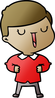 Orijinal çizgi film mutlu çocuk.