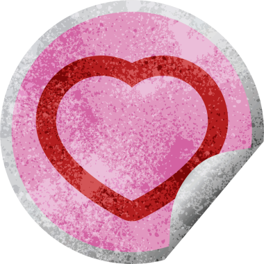 orijinal kalp sembolü grafik resim dairesel etiketi