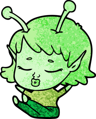 Orijinal tatlı uzaylı kız çizgi filmi