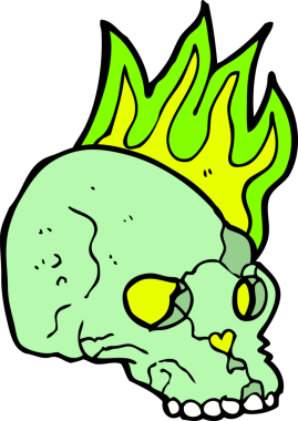 Orijinal, ürkütücü kafatası.