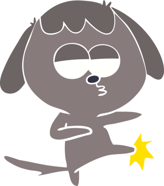 Orijinal düz renkli çizgi film sıkıcı köpek tekme bacağı