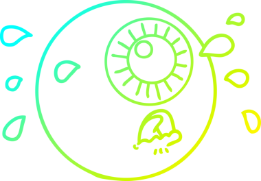 Ağlayan bir çizgi film karakterinin orjinal soğuk eğim çizgisi.