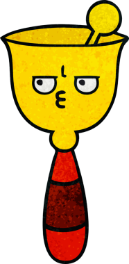 Okul çanının orijinal grunge desenli karikatürü