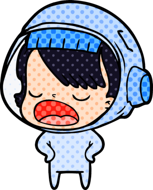 Orijinal astronot kadın açıklama yapıyor.