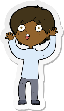 Korkak bir adamın orijinal çıkartması.