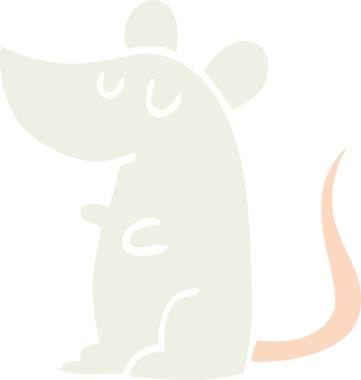 Orijinal düz renk çizim çizgi film faresi