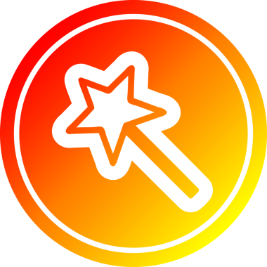 Sıcak gradyan bitiş ile orijinal sihirli dairesel simge