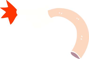 Orijinal karikatür işaret eden el.