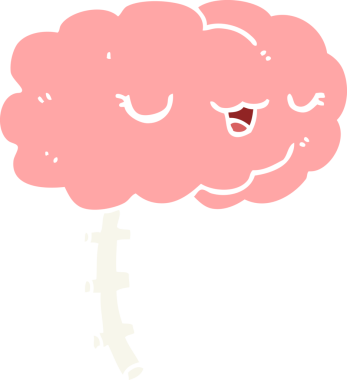 Orijinal mutlu düz renkli çizgi film beyni