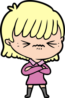 Orijinal kızgın çizgi film kızı.