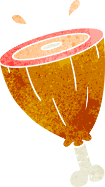 Orijinal el çizimi jambon karikatürü.