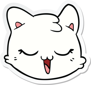 Çizgi film kedisi suratının orijinal çıkartması