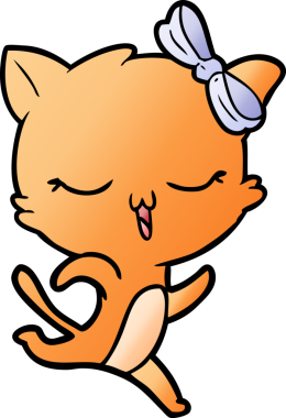 Kafasında fiyonk olan orijinal çizgi film kedisi.