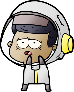 Orijinal çizgi film yorgun astronot