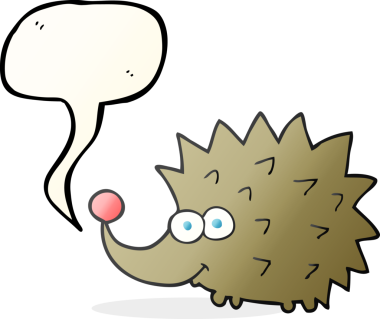 Orijinal serbest konuşma balonu çizgi film kirpisi