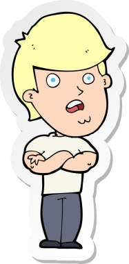 Hayal kırıklığına uğramış bir adamın orijinal çıkartması.