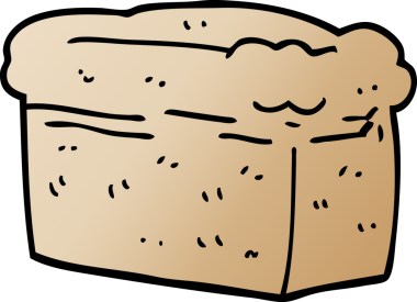 Orijinal karikatür bir somun ekmek.