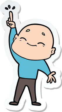 Dans eden kel bir adamın orijinal çıkartması.