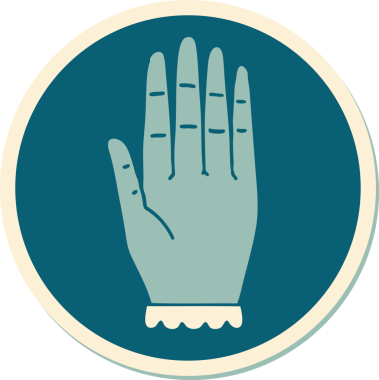 Orijinal dövme etiketi geleneksel bir el stiliyle.