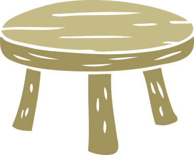 Orijinal düz renk çizgi film küçük tabure