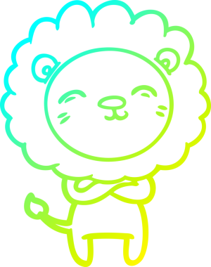 Bir çizgi film aslanının orijinal soğuk gradyan çizimi