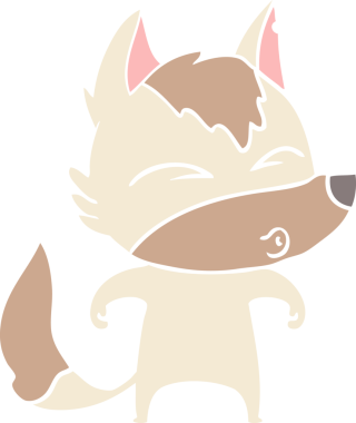 Orijinal düz renk çizgi film kurt ıslığı