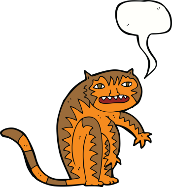 Konuşma balonlu orijinal karikatür kaplanı