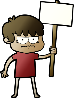 Orijinal sinirli çizgi film çocuğu.