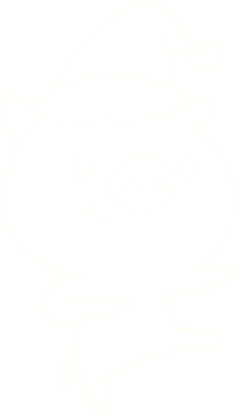 Orijinal Noel Domuz Tebeşiri Çizimi