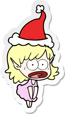 Noel Baba şapkası takan şok olmuş bir elf kızının orijinal el yazısı.