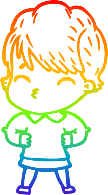 Orijinal gökkuşağı gradyan çizgi çizimi.