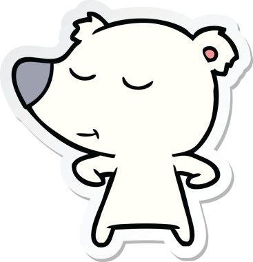 Mutlu bir kutup ayısının orijinal çıkartması.