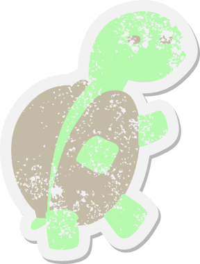 Orijinal kaplumbağa grunge etiketi