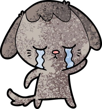 orijinal karikatür ağlayan köpek