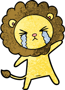 orijinal karikatür ağlayan aslan