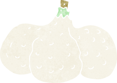 Bir insan tarafından çizilmiş orijinal sarımsak.