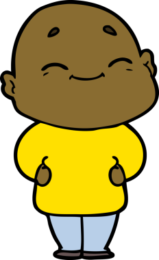 Orijinal çizgi film mutlu kel adam