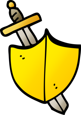 Orijinal görüntü gradyanı çizim kılıcı ve kalkanı