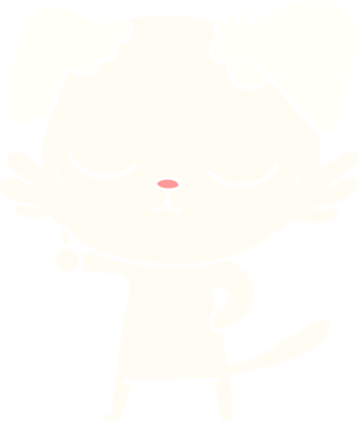 Orijinal şirin düz renkli çizgi film köpeği