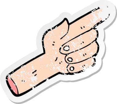 Orijinal gerilim dolu çizgi film çıkartması.