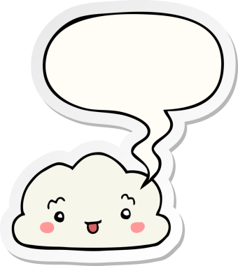 Konuşma balonu çıkartmalı orijinal çizgi film bulutu