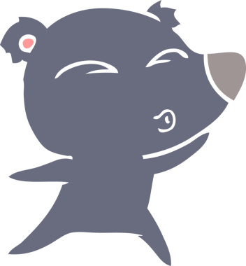 Orijinal düz renkli çizgi film ıslık çalan ayısı