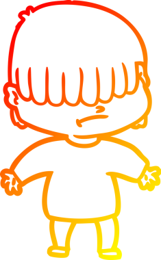 Saçları dağınık, çizgi film karakteri çizilmiş.