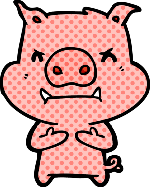 Orijinal kızgın çizgi film domuzu.